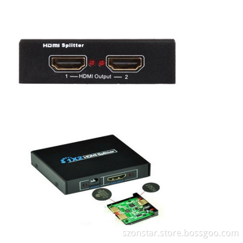 1X2 Port HDMI Splitter Amplifier Repeater 3D 1080P Female